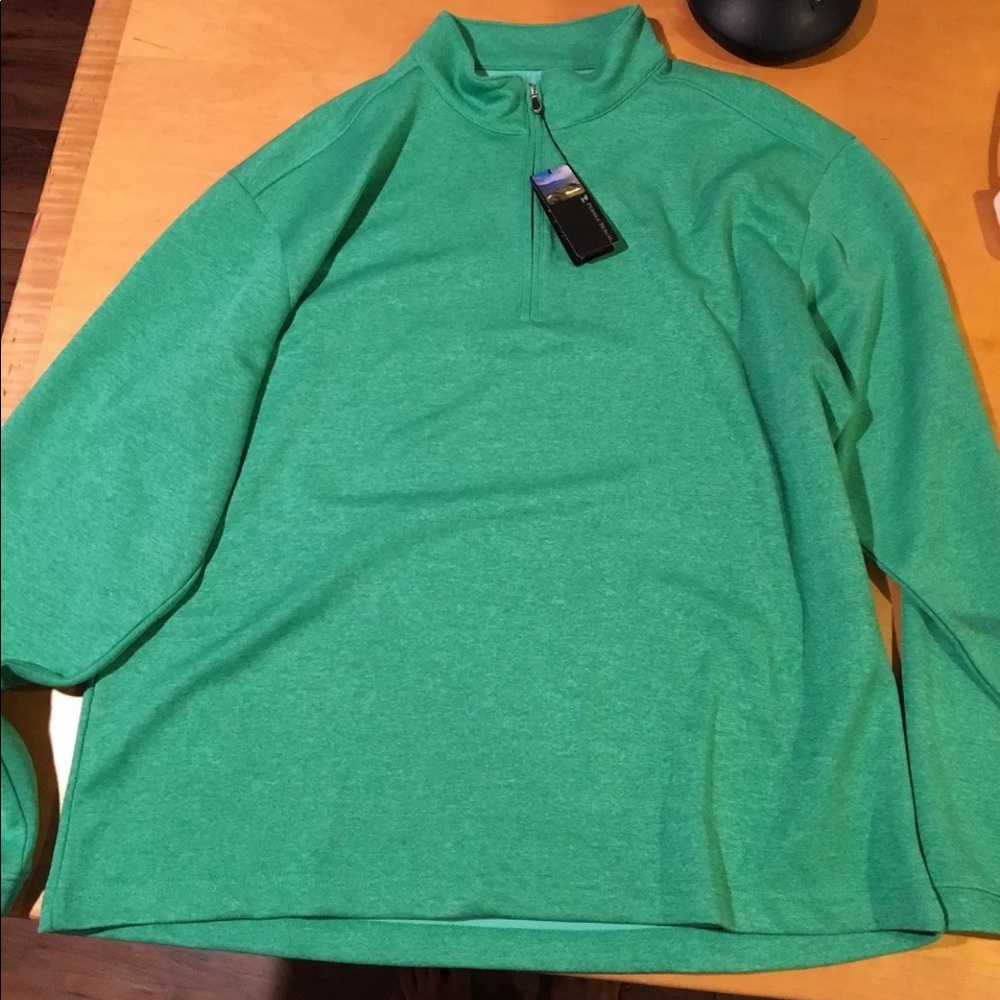 Pebble Beach 1/4 Zip Long Sleeve Pullover Green